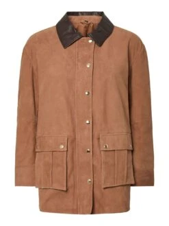 YASKAIA SUEDE LEREN JAS -YAS Kleding Winkel 26040448 Nuthatch 001